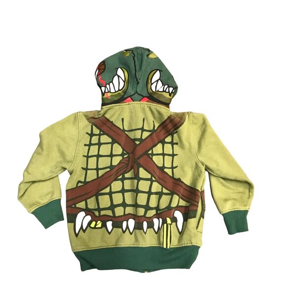Lego CHIMA Youth Crocodile Green Full Zip Costume Hoodie Jacket Front Pockets - Picture 4 of 9